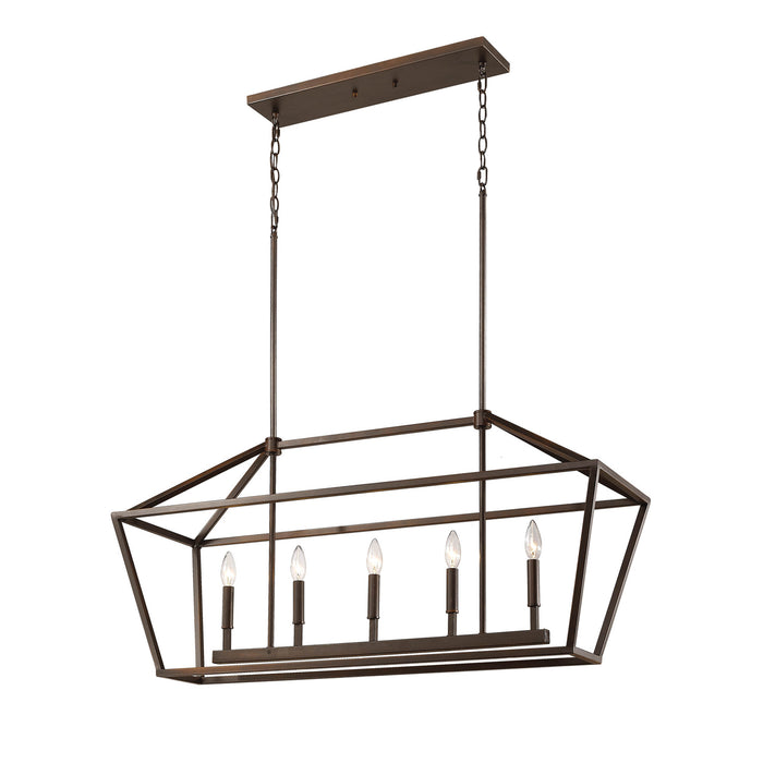 Millennium 3245-RBZ Five Light Pendant, Rubbed Bronze