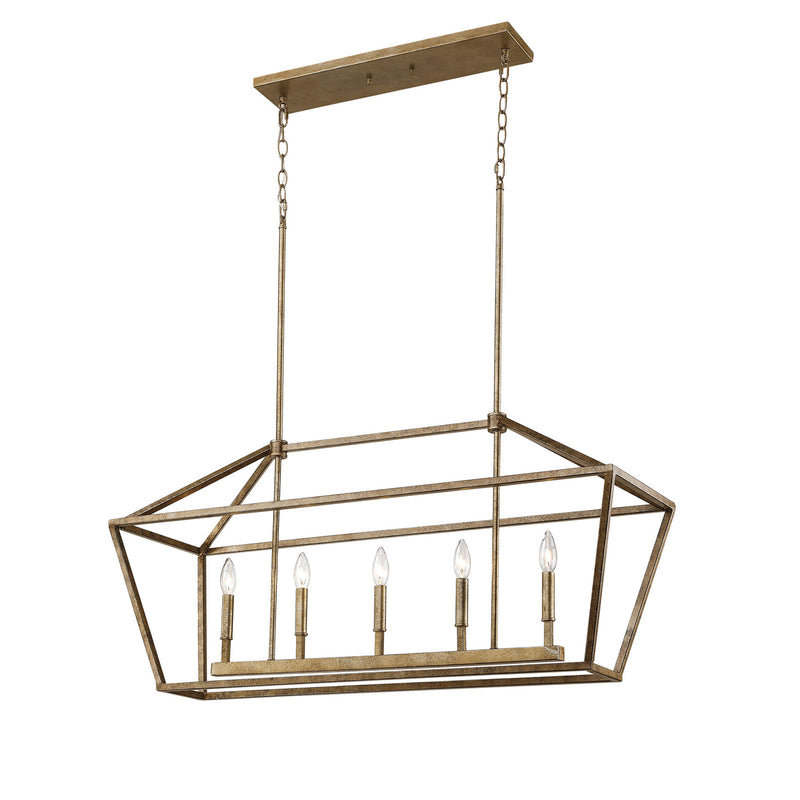 Millennium 3245-VG Five Light Island Pendant, Vintage Gold