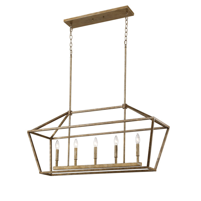 Millennium 3245-VG Five Light Island Pendant, Vintage Gold