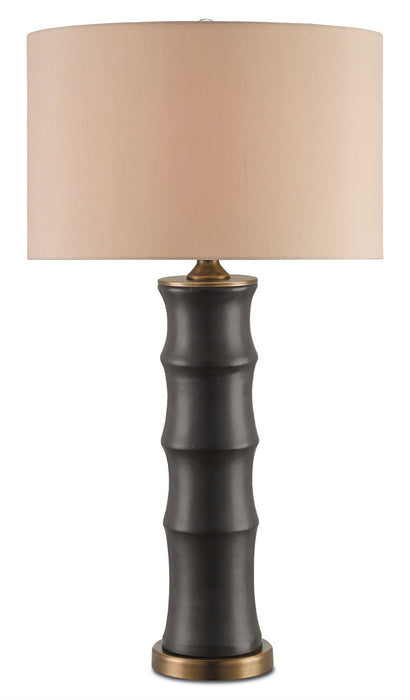 Currey and Company 6955 One Light Table Lamp, Matte Black/Antique Brass