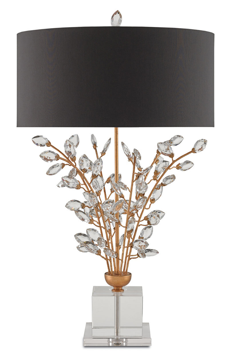 Currey and Company 6983 Two Light Table Lamp, Chinois Gold Leaf/Clear
