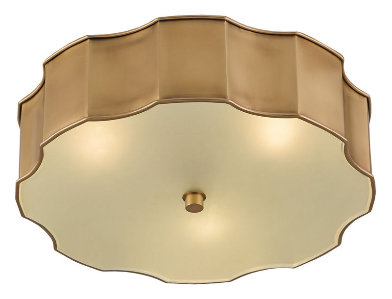 Currey and Company 9999-0001 LED Flush Mount, Antique Brass