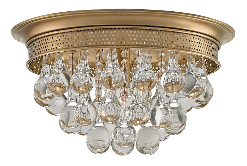 Currey and Company 9999-0002 One Light Flush Mount, Antique Brass