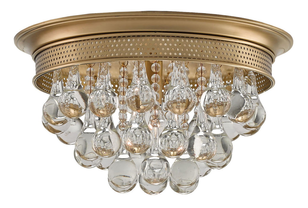 Currey and Company 9999-0002 One Light Flush Mount, Antique Brass