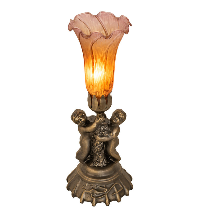 Meyda Tiffany 11083 One Light Mini Lamp, Antique Brass