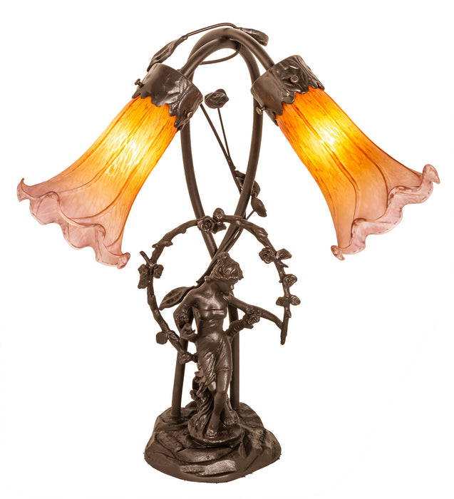 Meyda Tiffany 11923 Two Light Accent Lamp, Mahogany Bronze