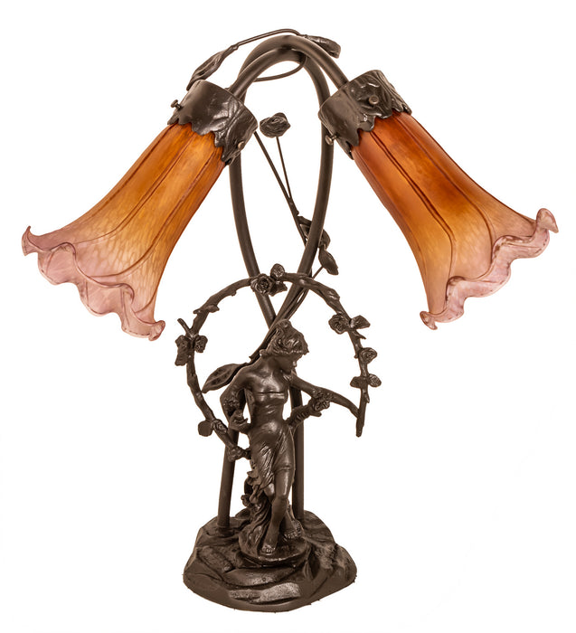 Meyda Tiffany 11923 Two Light Accent Lamp, Mahogany Bronze