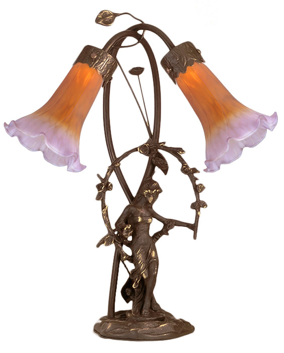 Meyda Tiffany 11923 Two Light Accent Lamp, Mahogany Bronze