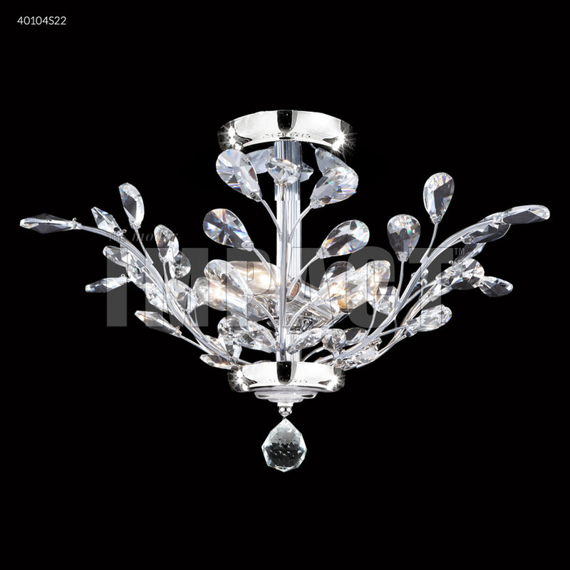 James R. Moder 40104S22 Four Light Flush Mount, Silver