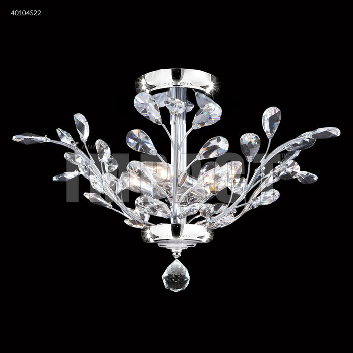 James R. Moder 40104S22 Four Light Flush Mount, Silver