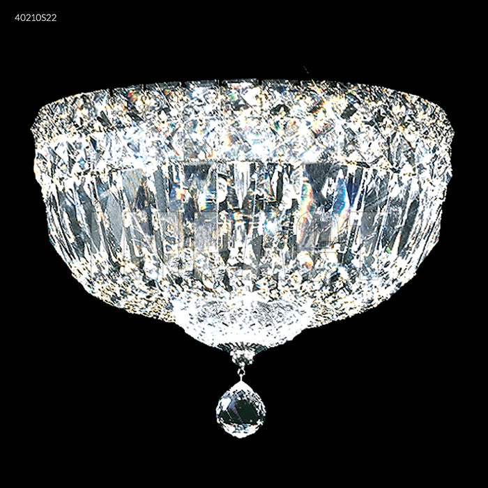 James R. Moder 40210S22 Three Light Flush Mount, Silver
