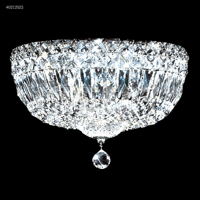 James R. Moder 40212S22 Three Light Flush Mount, Silver