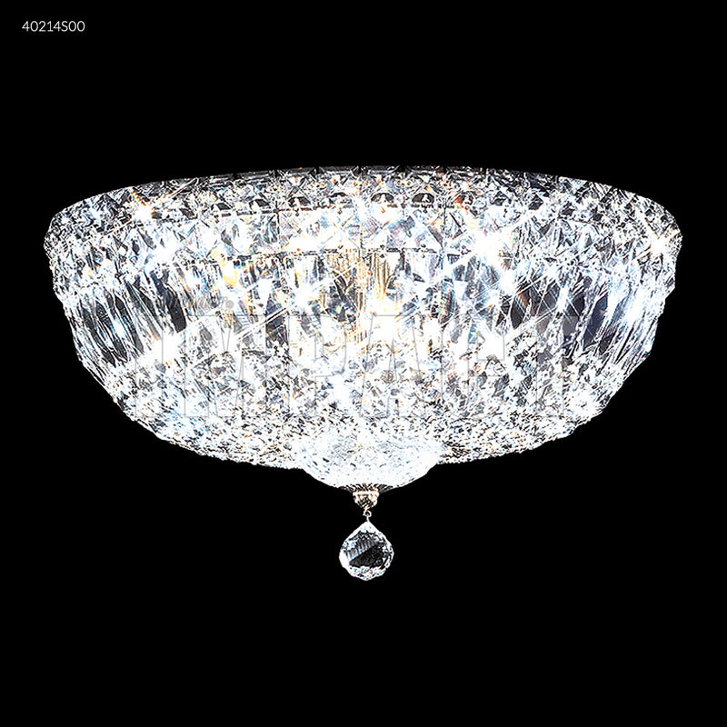 James R. Moder 40214S00 Six Light Flush Mount, Silver