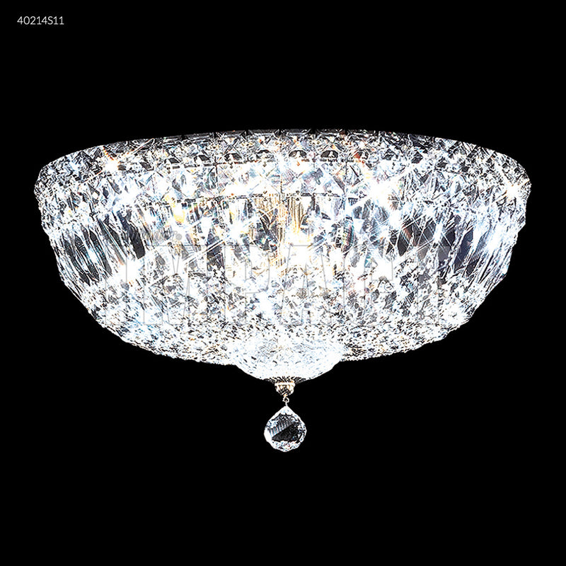 James R. Moder 40214S11 Six Light Flush Mount, Silver