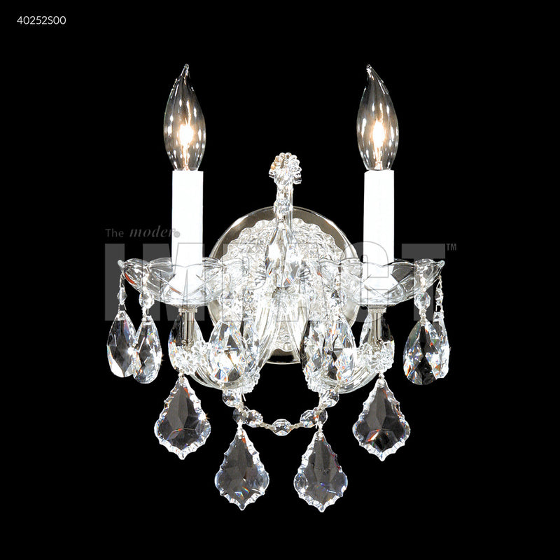James R. Moder 40252S00 Two Light Wall Sconce, Silver