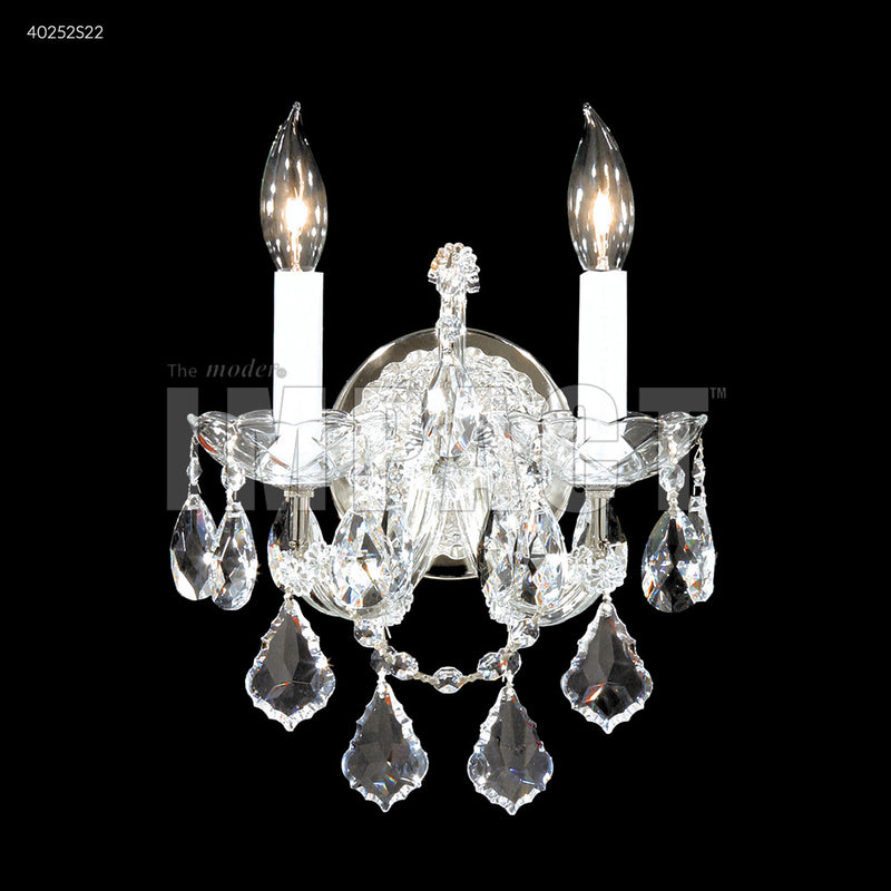 James R. Moder 40252S22 Two Light Wall Sconce, Silver
