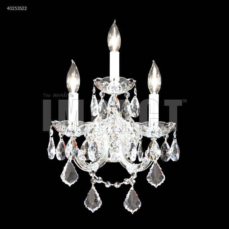 James R. Moder 40253S22 Three Light Wall Sconce, Silver