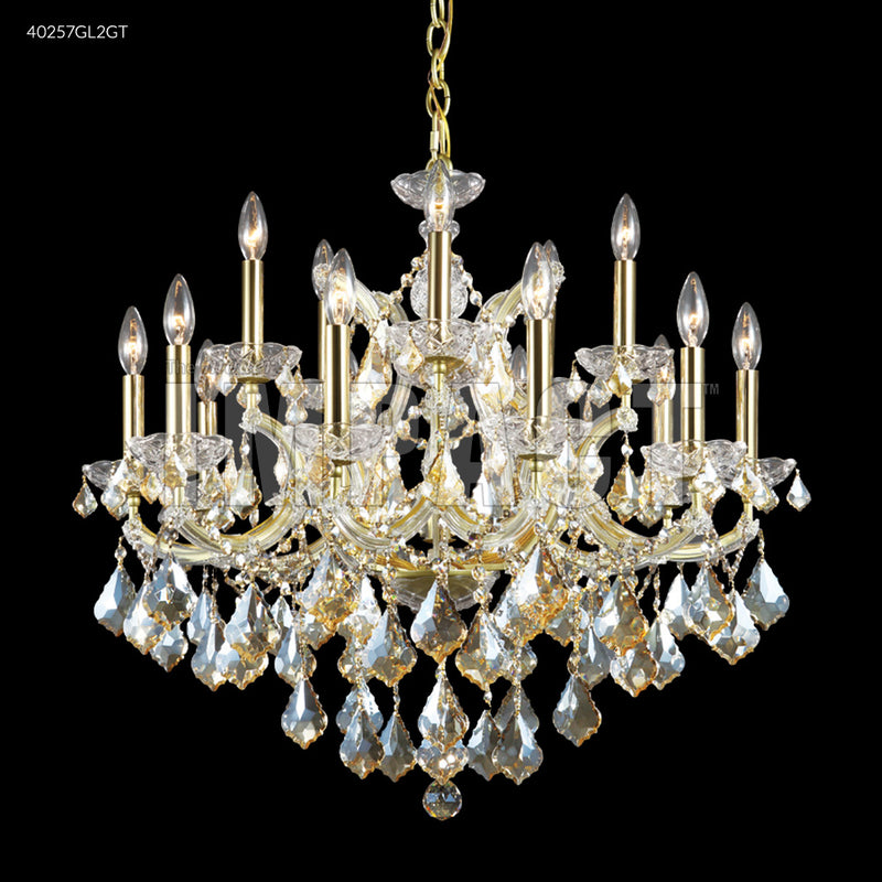 James R. Moder 40257GL2GT 15 Light Chandelier, Gold Lustre