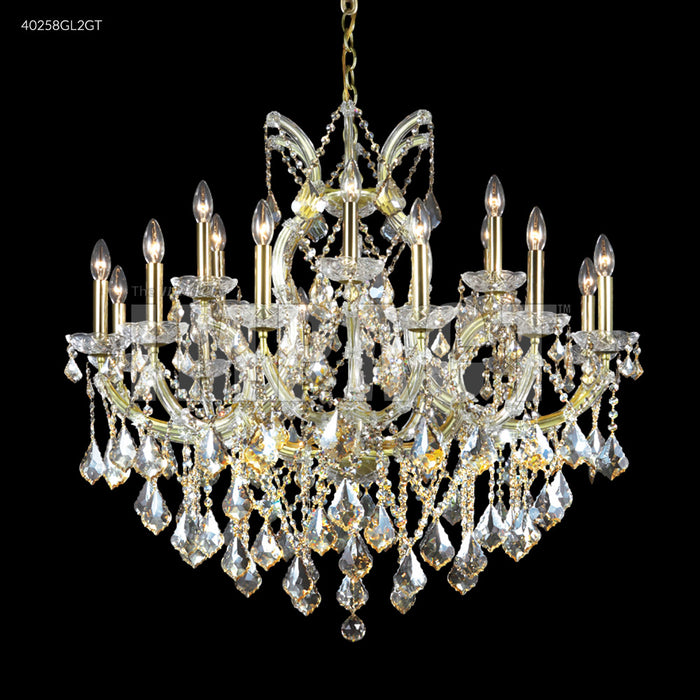 James R. Moder 40258GL2GT 18 Light Chandelier, Gold Lustre