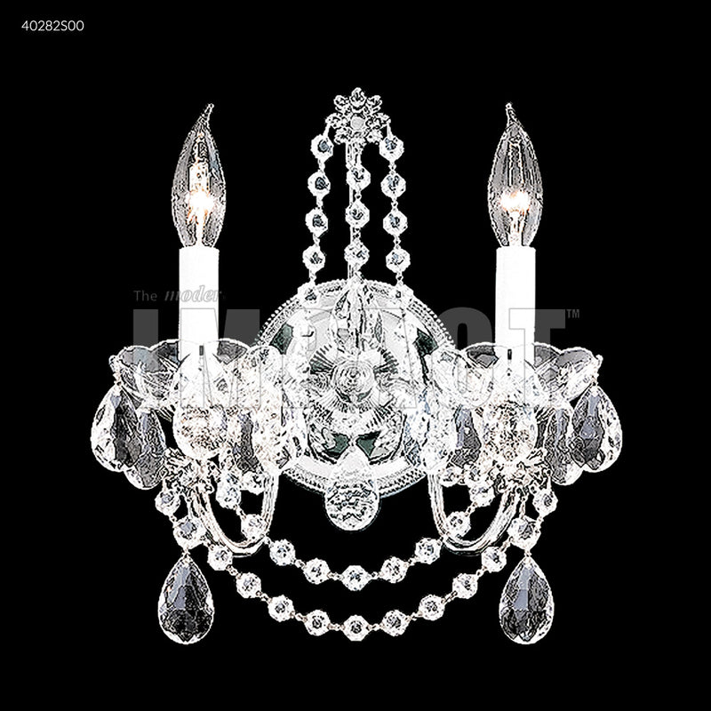 James R. Moder 40282S00 Two Light Wall Sconce, Silver