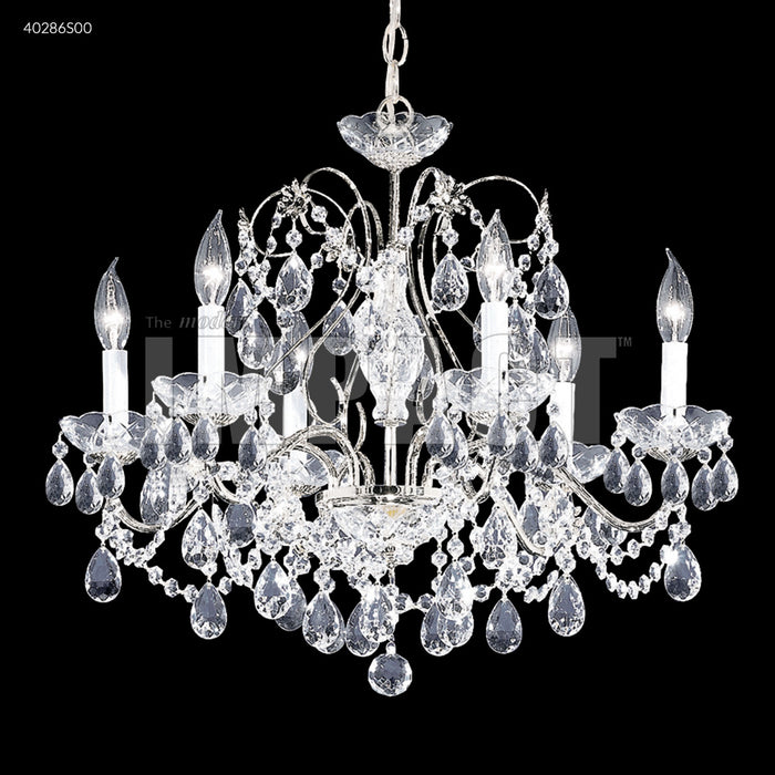 James R. Moder 40286S00 Six Light Chandelier, Silver