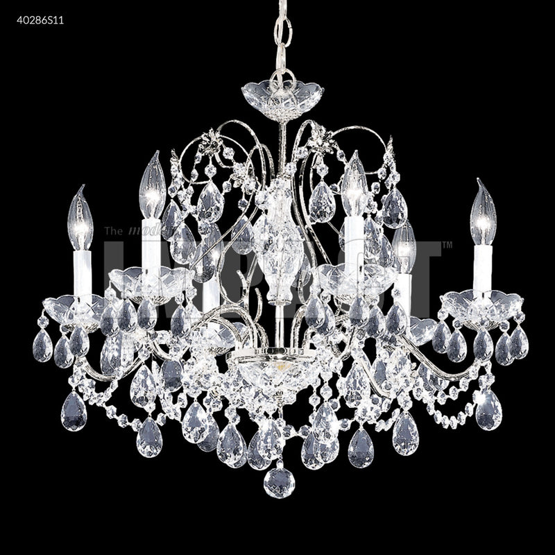 James R. Moder 40286S11 Six Light Chandelier, Silver