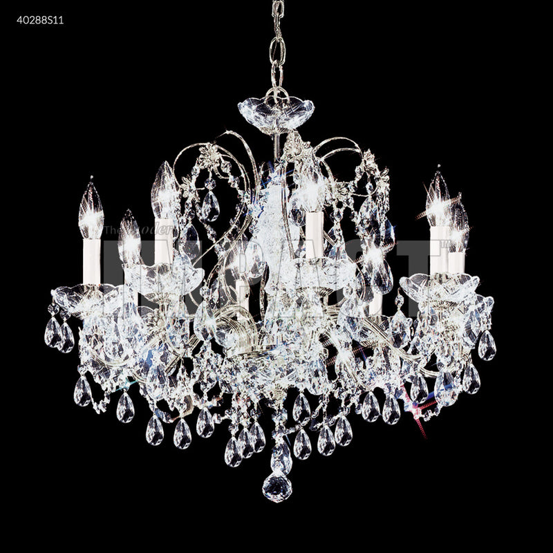 James R. Moder 40288S11 Eight Light Chandelier, Silver