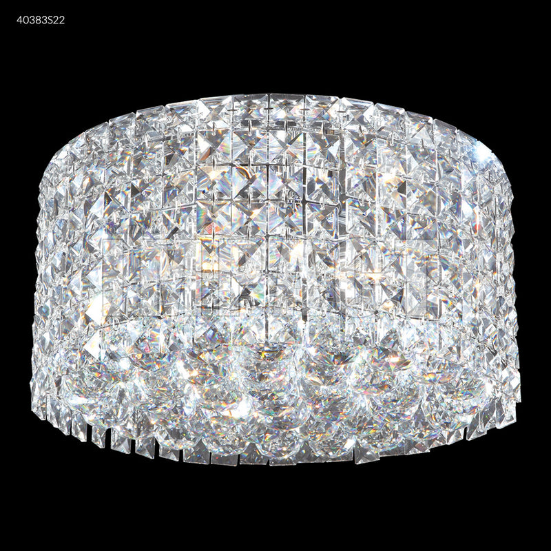 James R. Moder 40383S22 Three Light Flush Mount, Silver