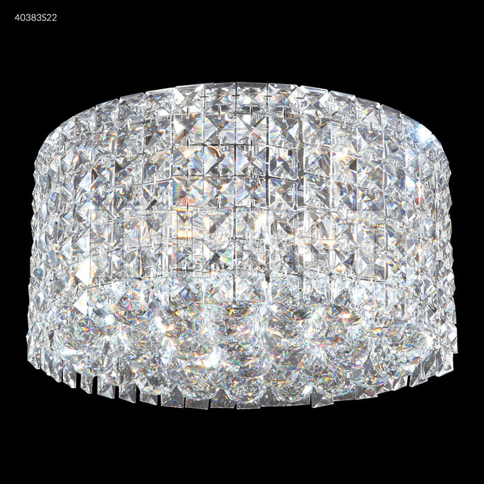 James R. Moder 40383S22 Three Light Flush Mount, Silver