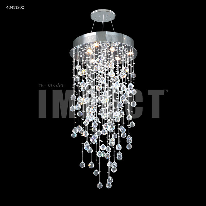 James R. Moder 40411S00 Six Light Chandelier, Silver