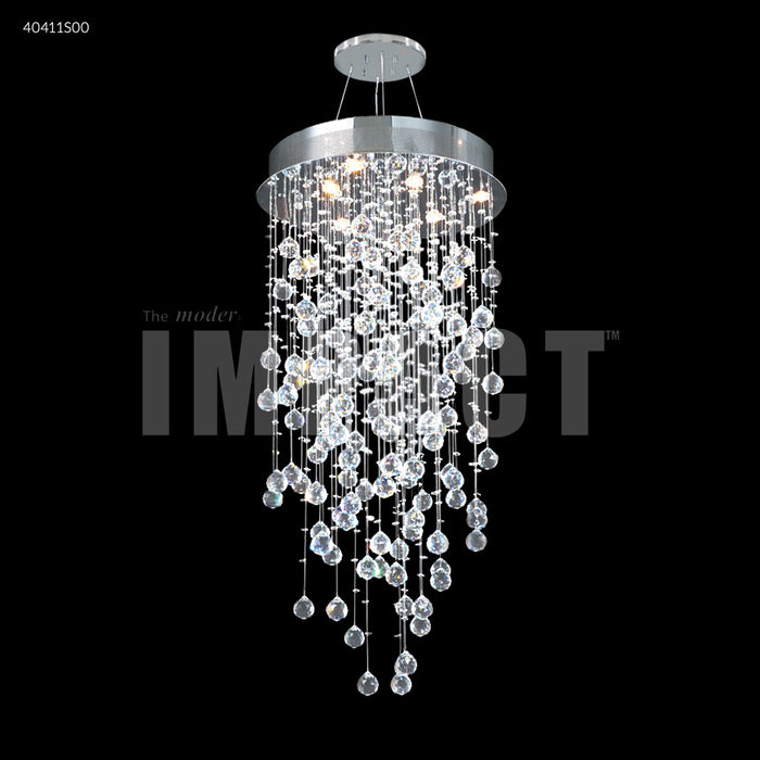 James R. Moder 40411S00 Six Light Chandelier, Silver