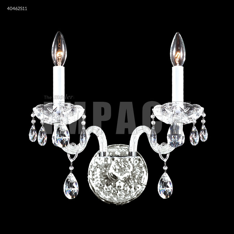 James R. Moder 40462S11 Two Light Wall Sconce, Silver
