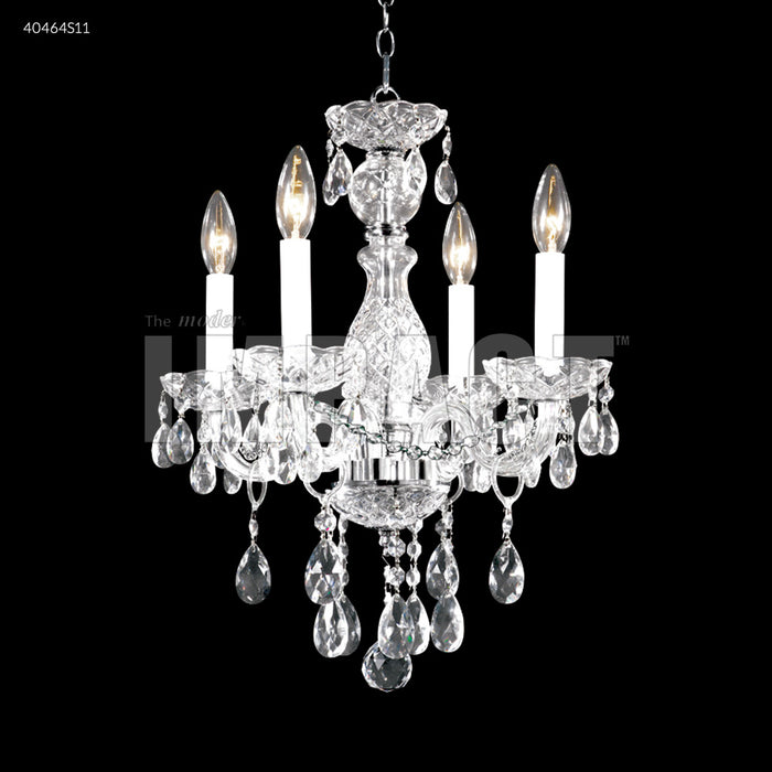 James R. Moder 40464S11 Four Light Chandelier, Silver
