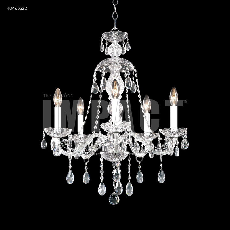 James R. Moder 40465S22 Five Light Chandelier, Silver