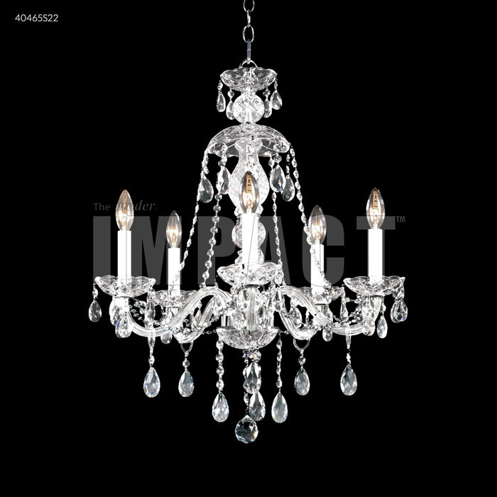 James R. Moder 40465S22 Five Light Chandelier, Silver