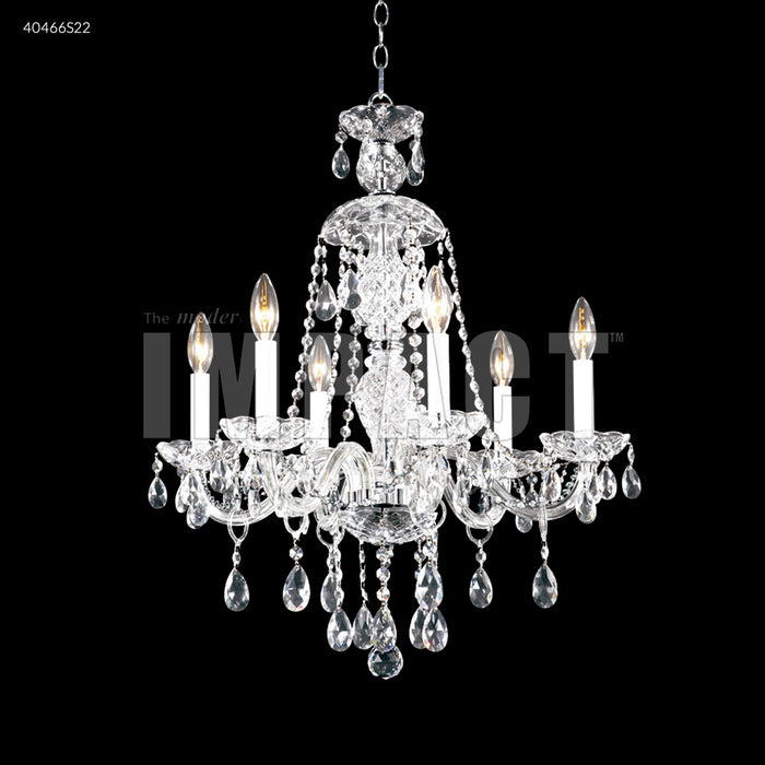 James R. Moder 40466S22 Six Light Chandelier, Silver