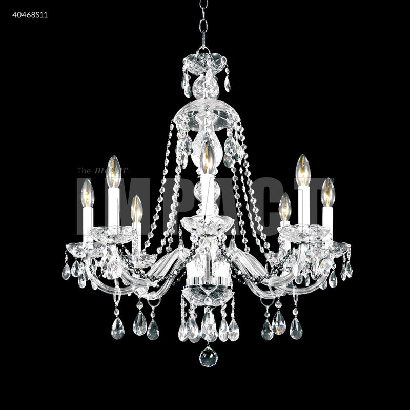 James R. Moder 40468S11 Eight Light Chandelier, Silver