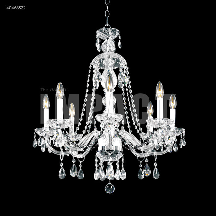 James R. Moder 40468S22 Eight Light Chandelier, Silver