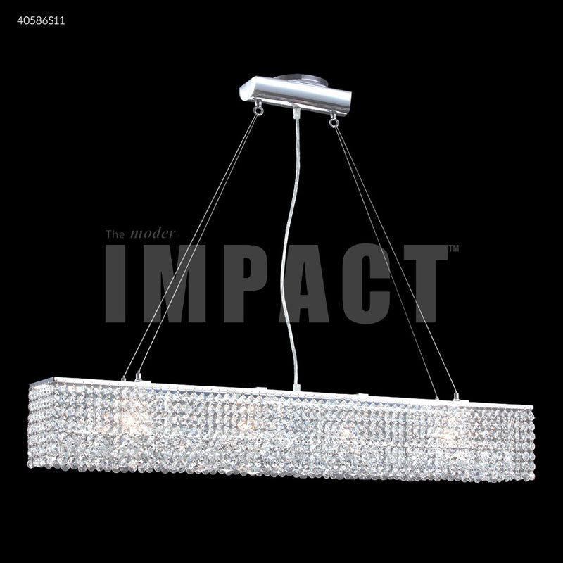 James R. Moder 40586S11 Four Light Chandelier, Silver