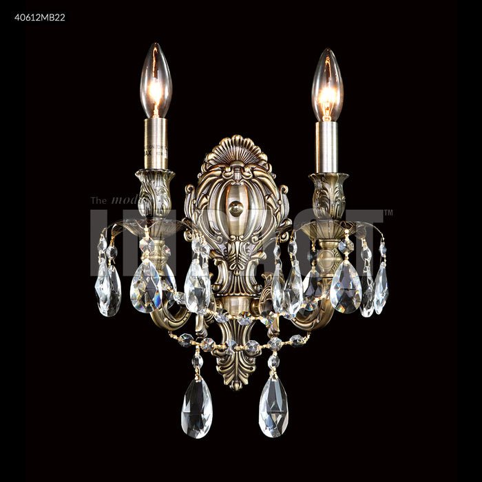 James R. Moder 40612MB22 Two Light Wall Sconce, Monaco Bronze