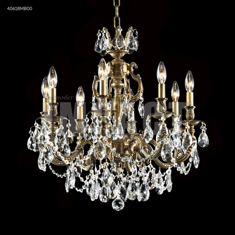 James R. Moder 40618MB00 Eight Light Chandelier, Monaco Bronze