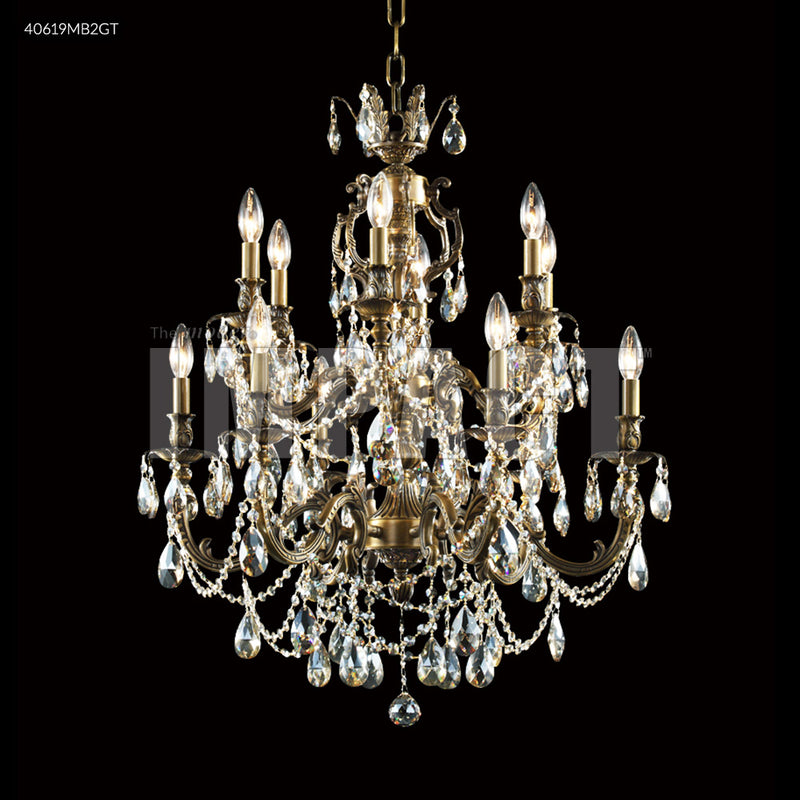 James R. Moder 40619MB2GT 12 Light Chandelier, Monaco Bronze
