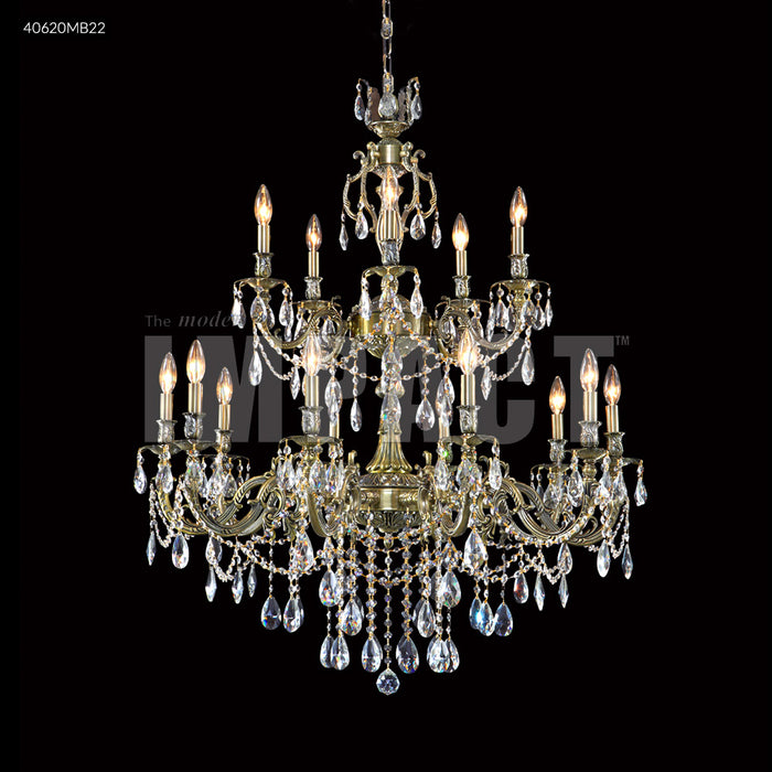James R. Moder 40620MB22 15 Light Chandelier, Monaco Bronze