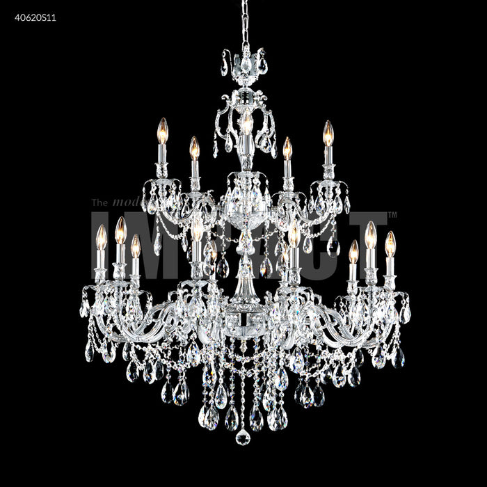 James R. Moder 40620S11 15 Light Chandelier, Silver