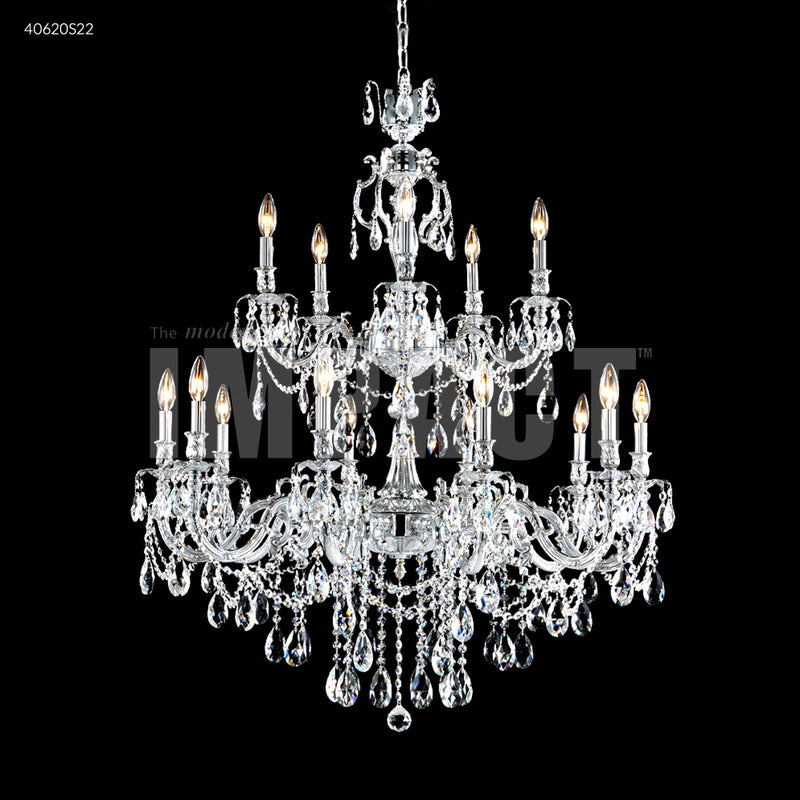 James R. Moder 40620S22 15 Light Chandelier, Silver