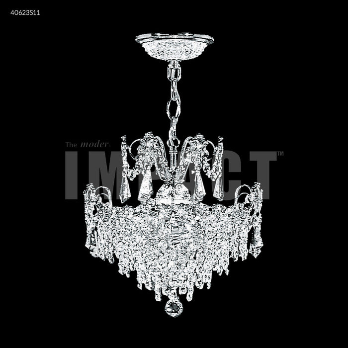 James R. Moder 40623S11 Three Light Chandelier, Silver