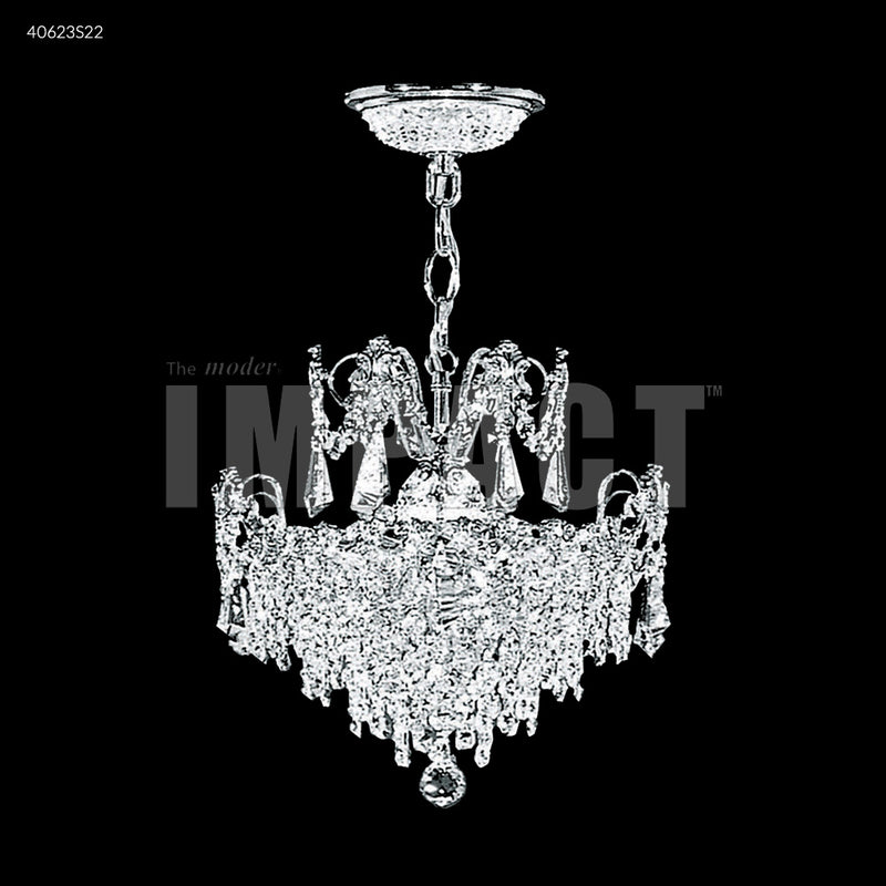 James R. Moder 40623S22 Three Light Chandelier, Silver
