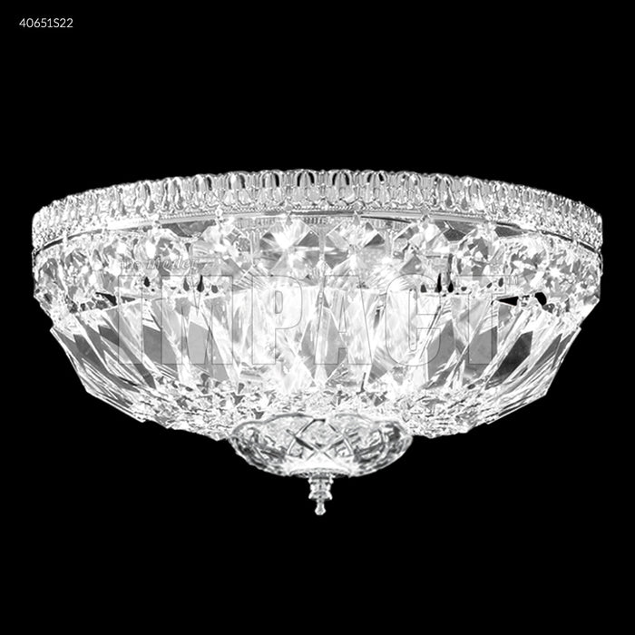 James R. Moder 40651S22 Three Light Flush Mount, Silver