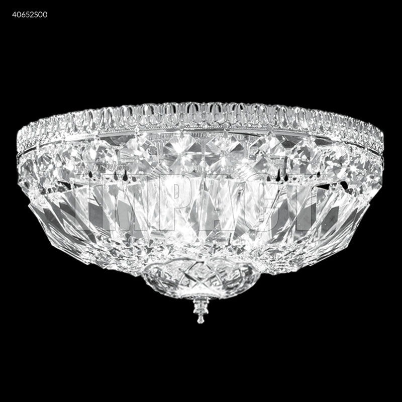 James R. Moder 40652S00 Three Light Flush Mount, Silver