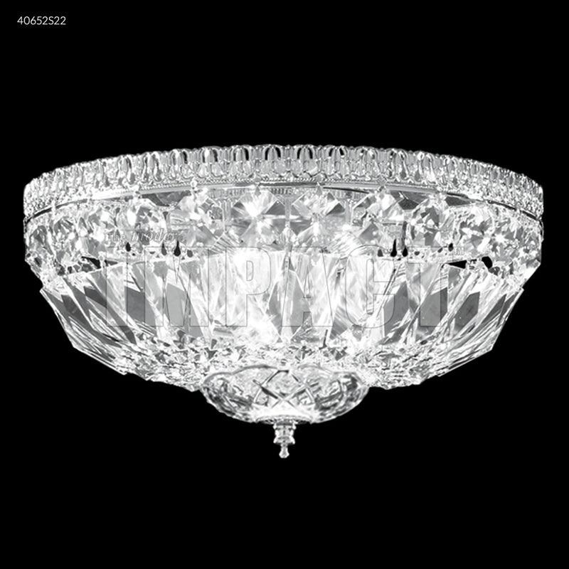 James R. Moder 40652S22 Three Light Flush Mount, Silver